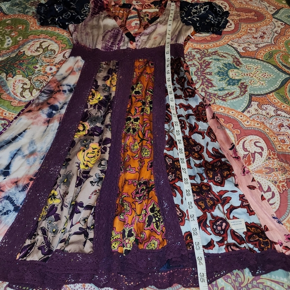 Odd Molly Silk Patchwork Midi Dress | Size Small - Picture 8 of 13